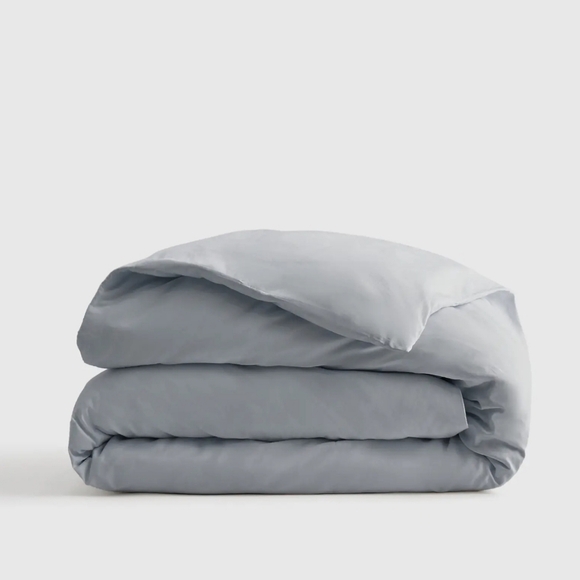 NWOT! Quince 100% Organic Sateen Blue Cotton Duvet Cover ! Sz. Queen (621) - Picture 1 of 9
